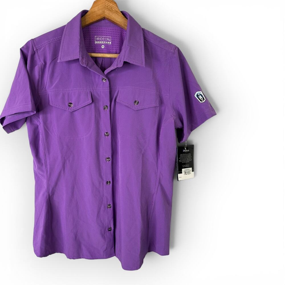 Irideon Aspen SS Trail Shirt Womens Size M Purple Equestrian Short Sleeve NWT